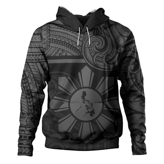Philippines Filipinos Hoodie Polynesian Tribal Sun And Map Original Style