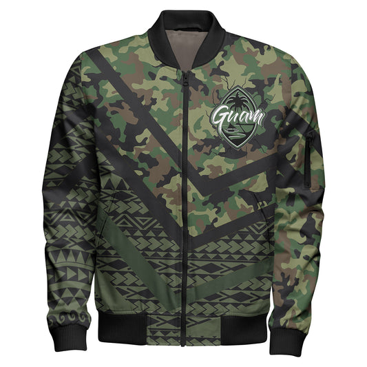 Guam Bomber Jacket - Custom Guam Camo Deluxe Polynesian Tattoo Bomber Jacket