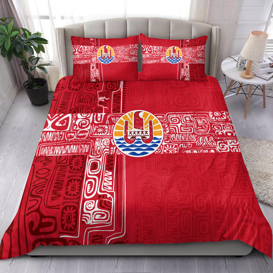 Tahiti Bedding Set French Polynesia Pattern Vintage Style