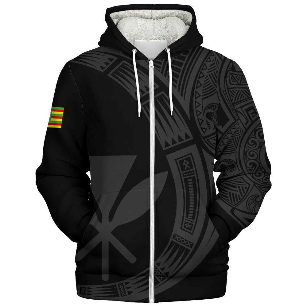 Hawaii Sherpa Hoodie Polynesia Tribal Spirits Of Kanaka Seal
