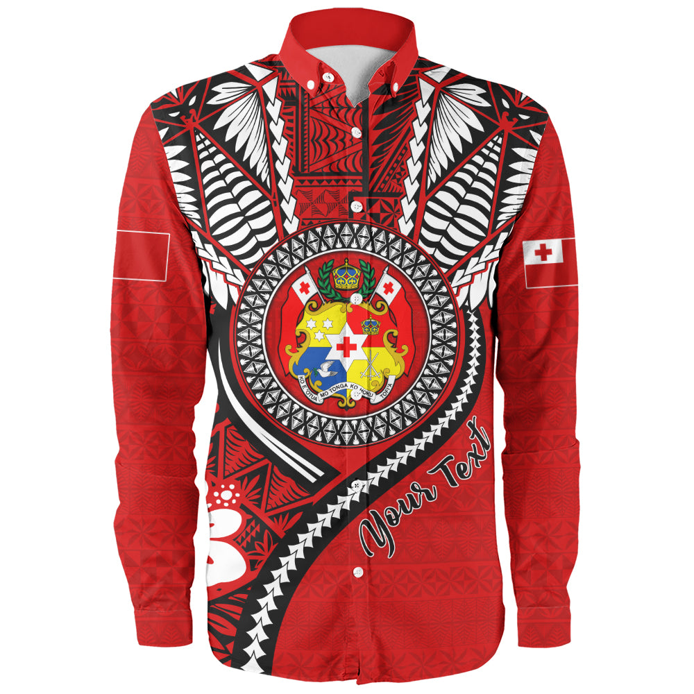 Tonga Long Sleeve Shirt Custom Tribal Ngatu Pattern Circle Style