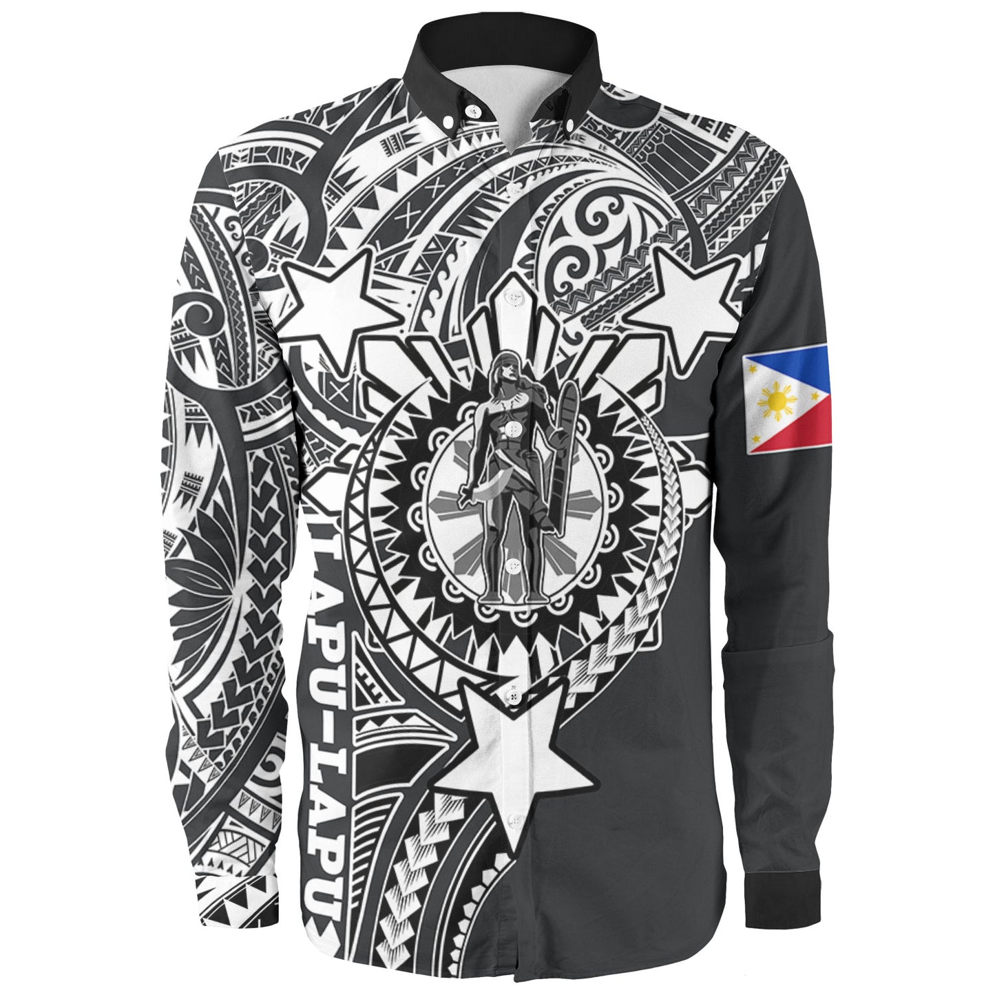Philippines Custom Long Sleeve Shirt - Lapu-Lapu The King Of Cebu Black Style