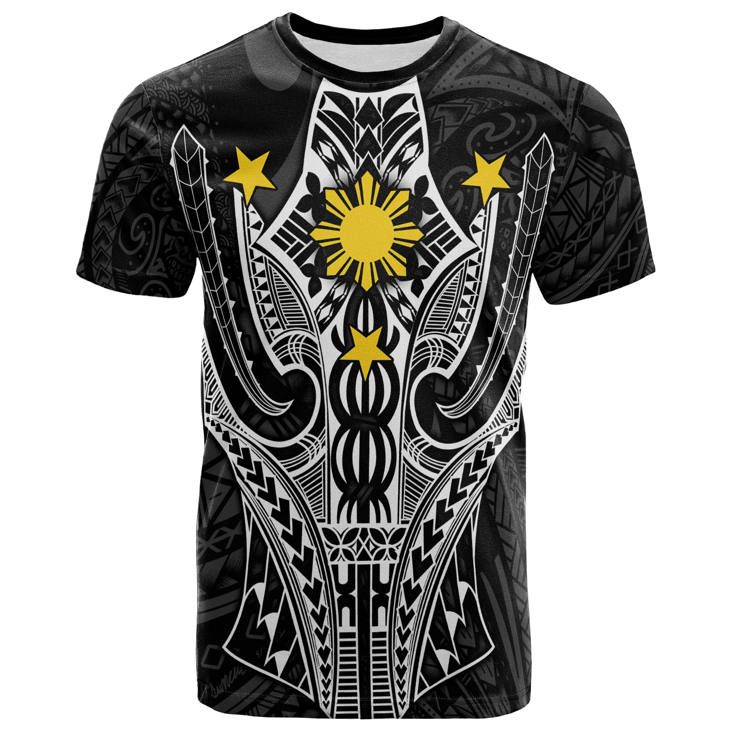 Philippines T-Shirt - Filipino Sun Polynesian Pattern