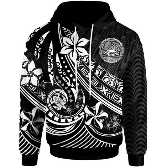 American Samoa  Hoodie - The Flow Of The Ocean White