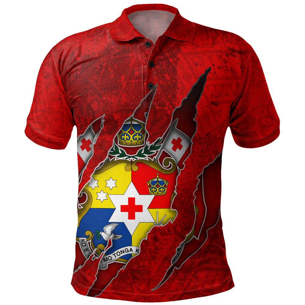 Tonga Polo Shirt Coat Of Amrs Scratches Cracks Style