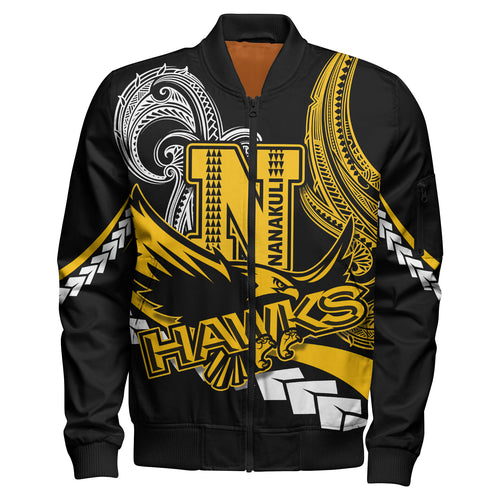 Hawaii Custom Bomber Jacket - Nanakuli High School Polynesian Tribal Pattern