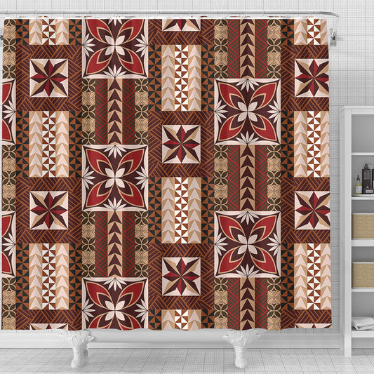 Samoa Shower Curtain Siapo Pattern Print