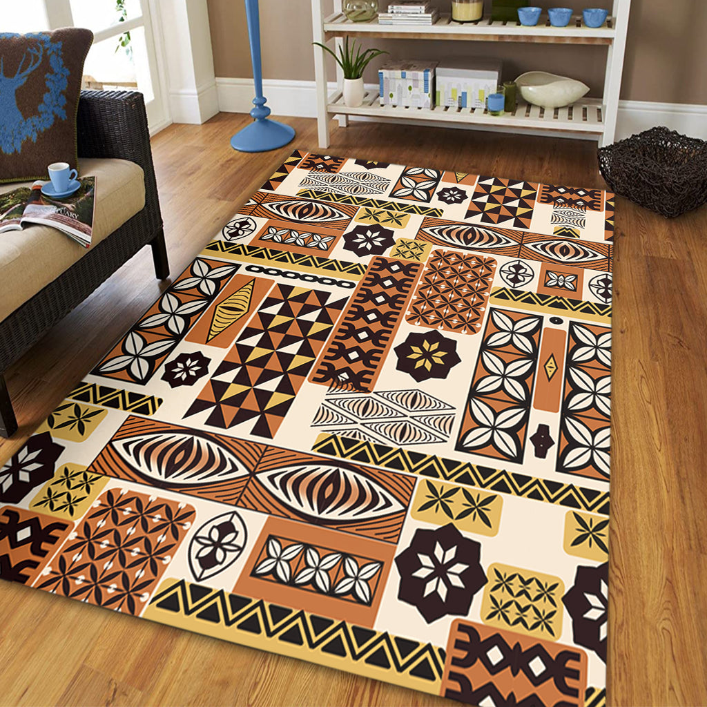 Tonga Area Rug Ngatu Tapa Pattern