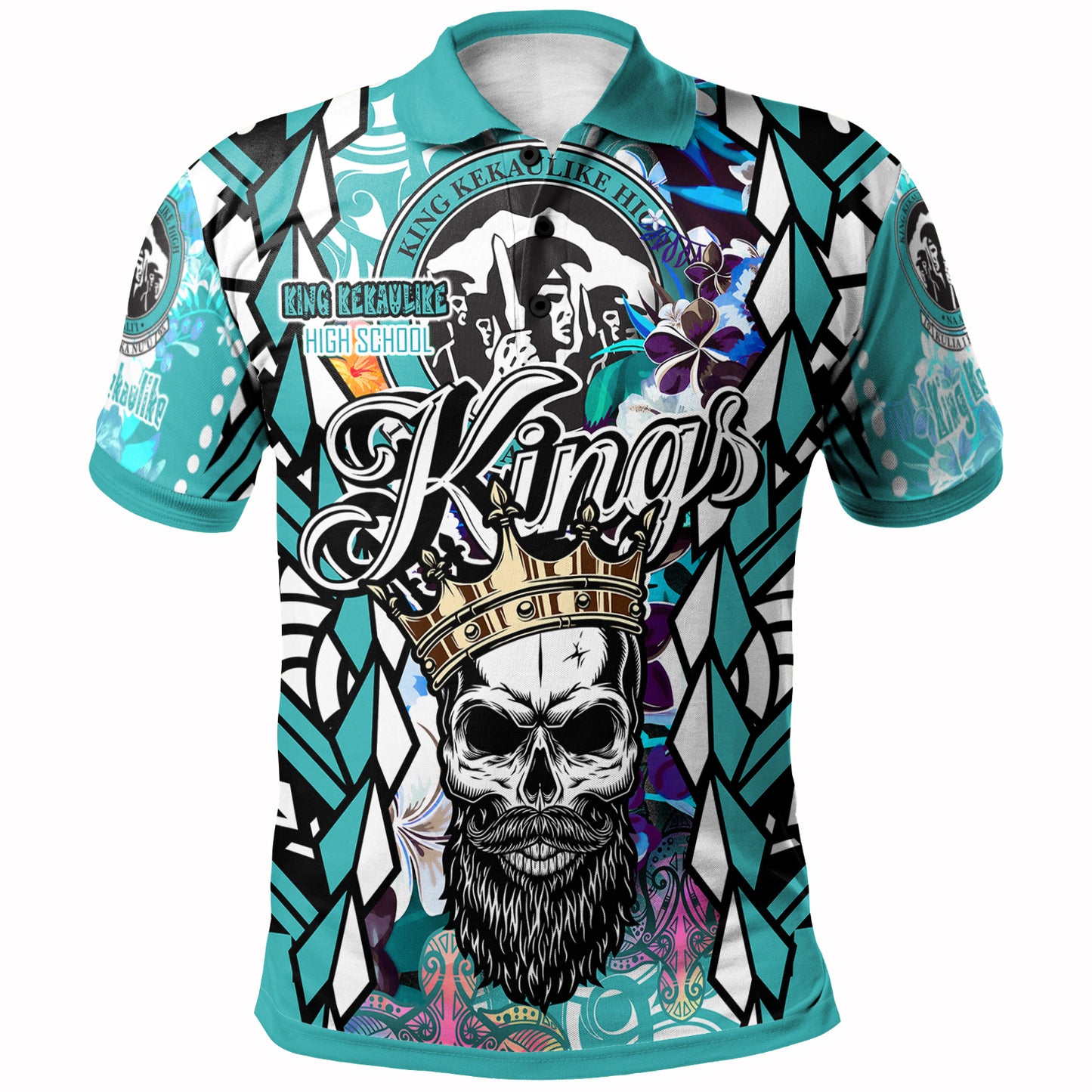 Hawaii Custom Personalised Polo Shirt - King Kekaulike High School The Kings Of Maui Tribal Patterns