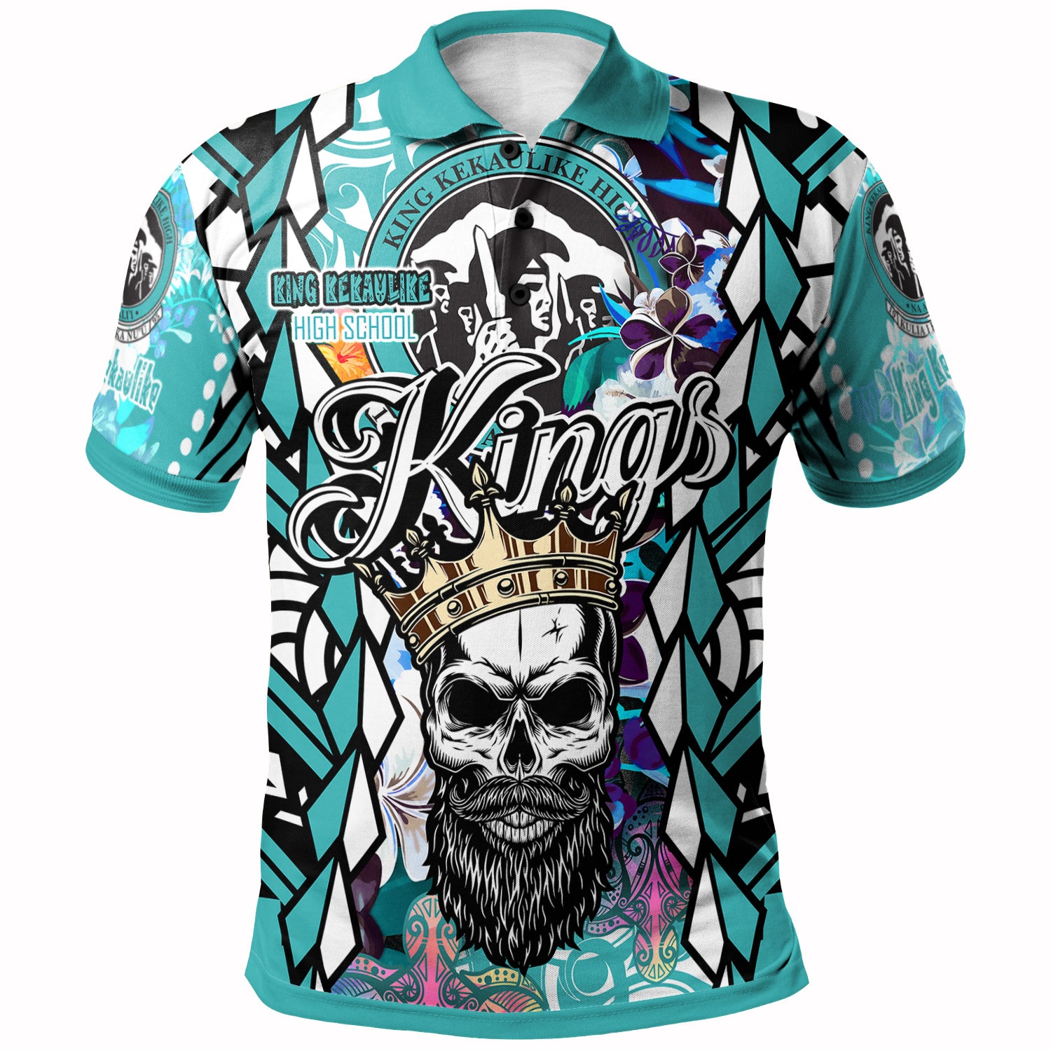 Hawaii Custom Personalised Polo Shirt - King Kekaulike High School The Kings Of Maui Tribal Patterns