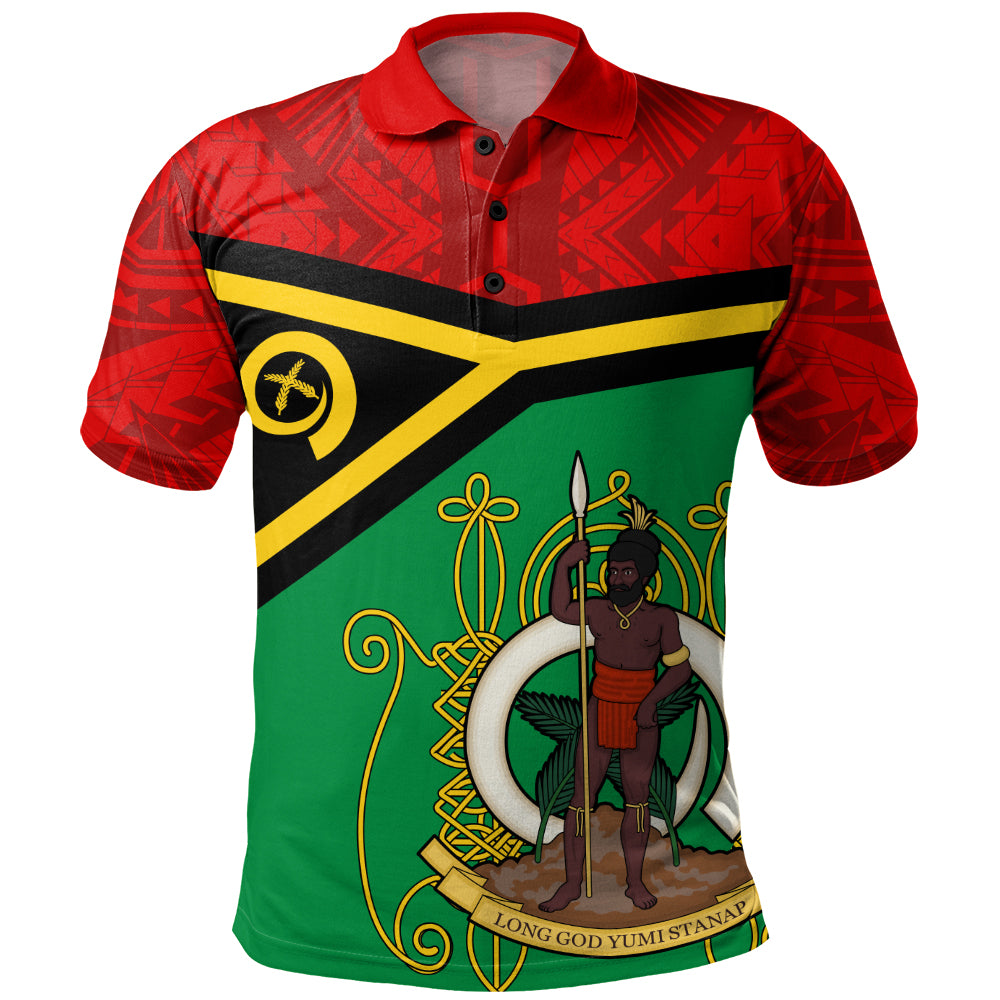 Vanuatu Polo Shirt Melanesia Flag And Coat Of Arms