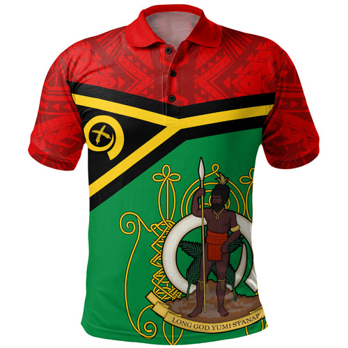 Vanuatu Polo Shirt Melanesia Flag And Coat Of Arms