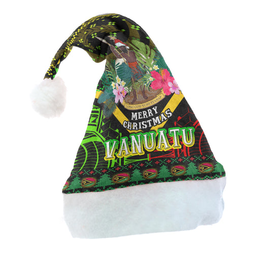 Vanuatu Polynesian Christmas Hat - Vanuatu Coat of Arms Christmas Hat Polynesian Patterns Christmas Hat