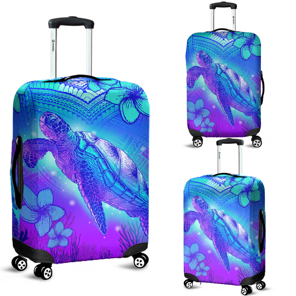 Hawaii Luggage Cover Turtle Underwater Sea Polynesian Style