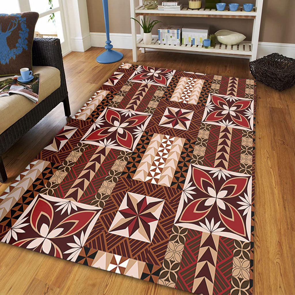 Samoa Area Rug Siapo Pattern Print