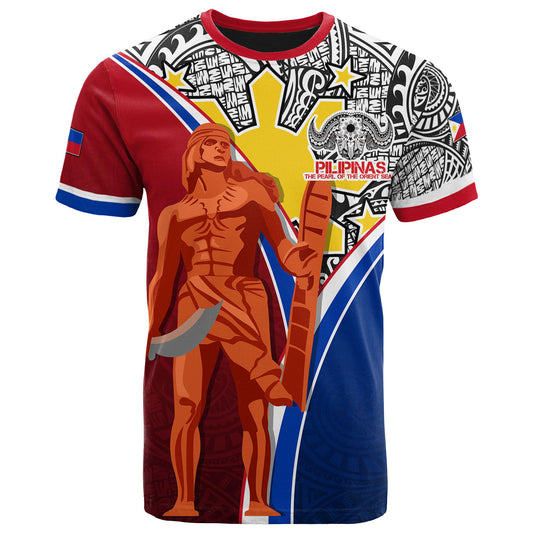 Philippines Filipinos T-Shirt Philippines Lapu Lapu With Tribal Kalabaw And Sun