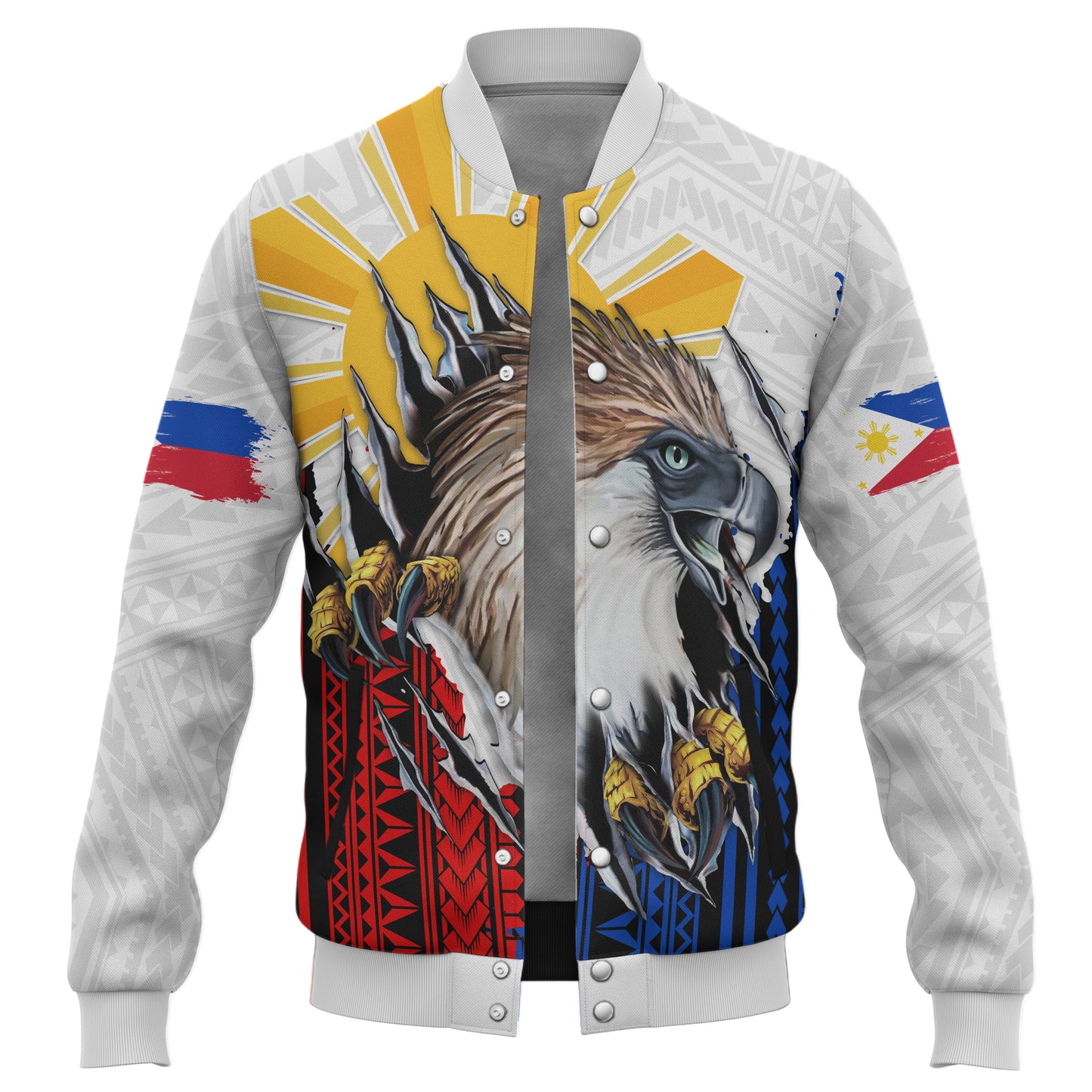Philippines Filipinos Baseball Jacket Eagle Claws Scratching Grunge Style