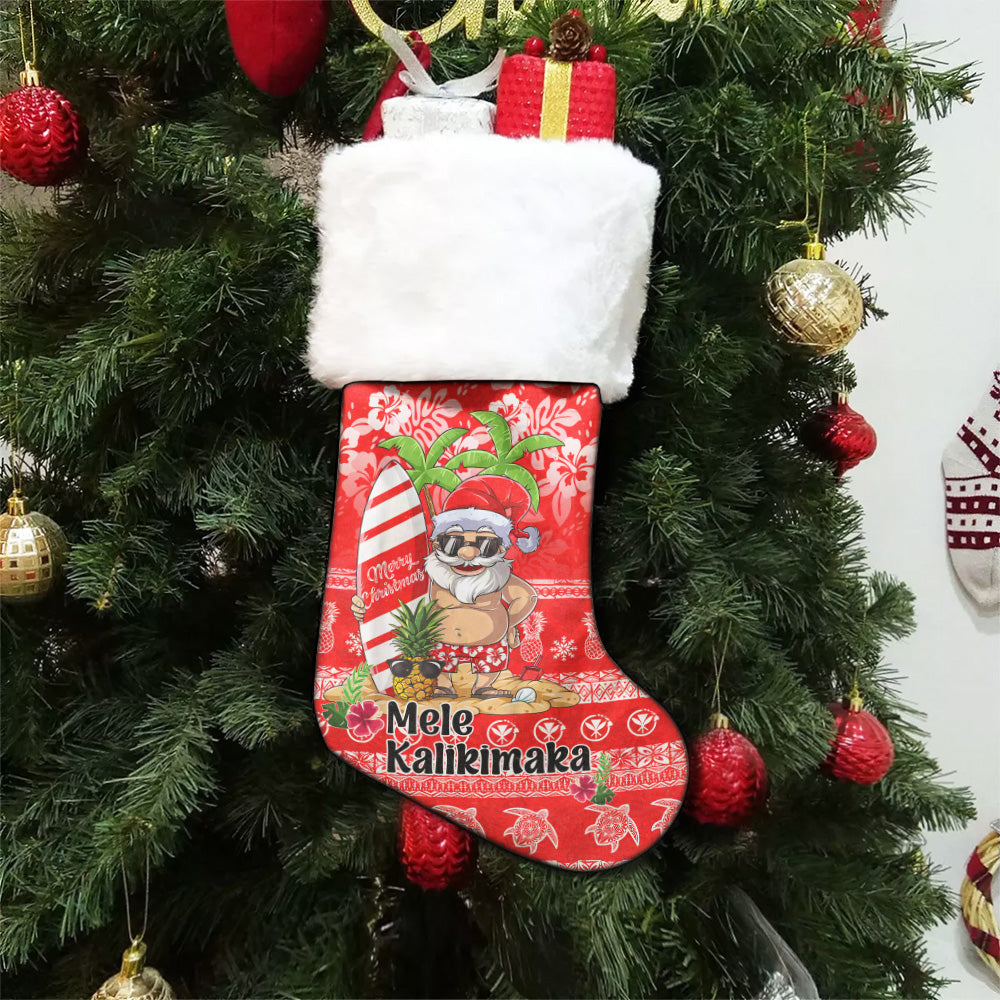 Hawaii Christmas Stocking - Mele Kalikimaka Merry Christmas Tree Pineapple Tropical