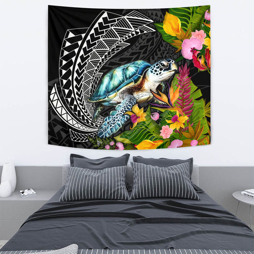 Hawaii Tapestry Turtle Ocean Spiral Polynesian Patterns