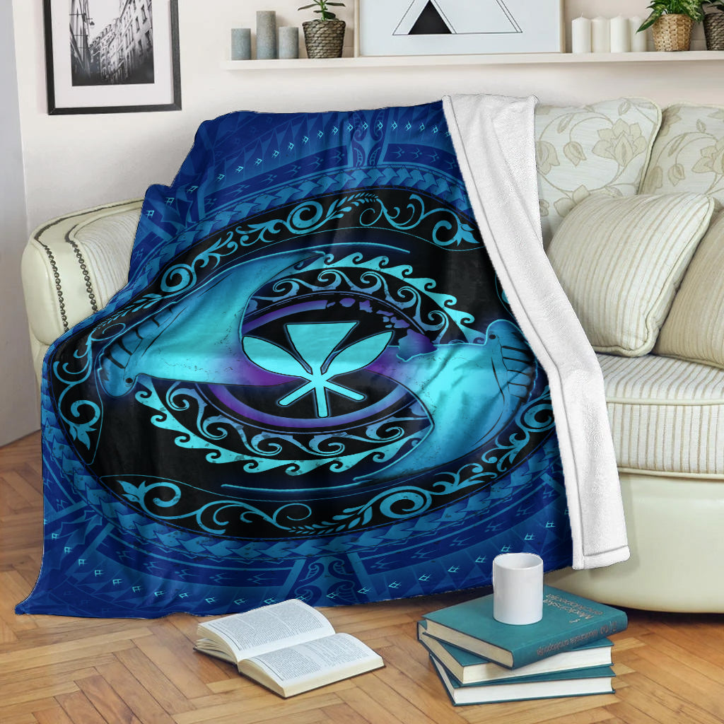 Hawaii Premium Blanket Manta Ray Couple Polynesian Ocean Style