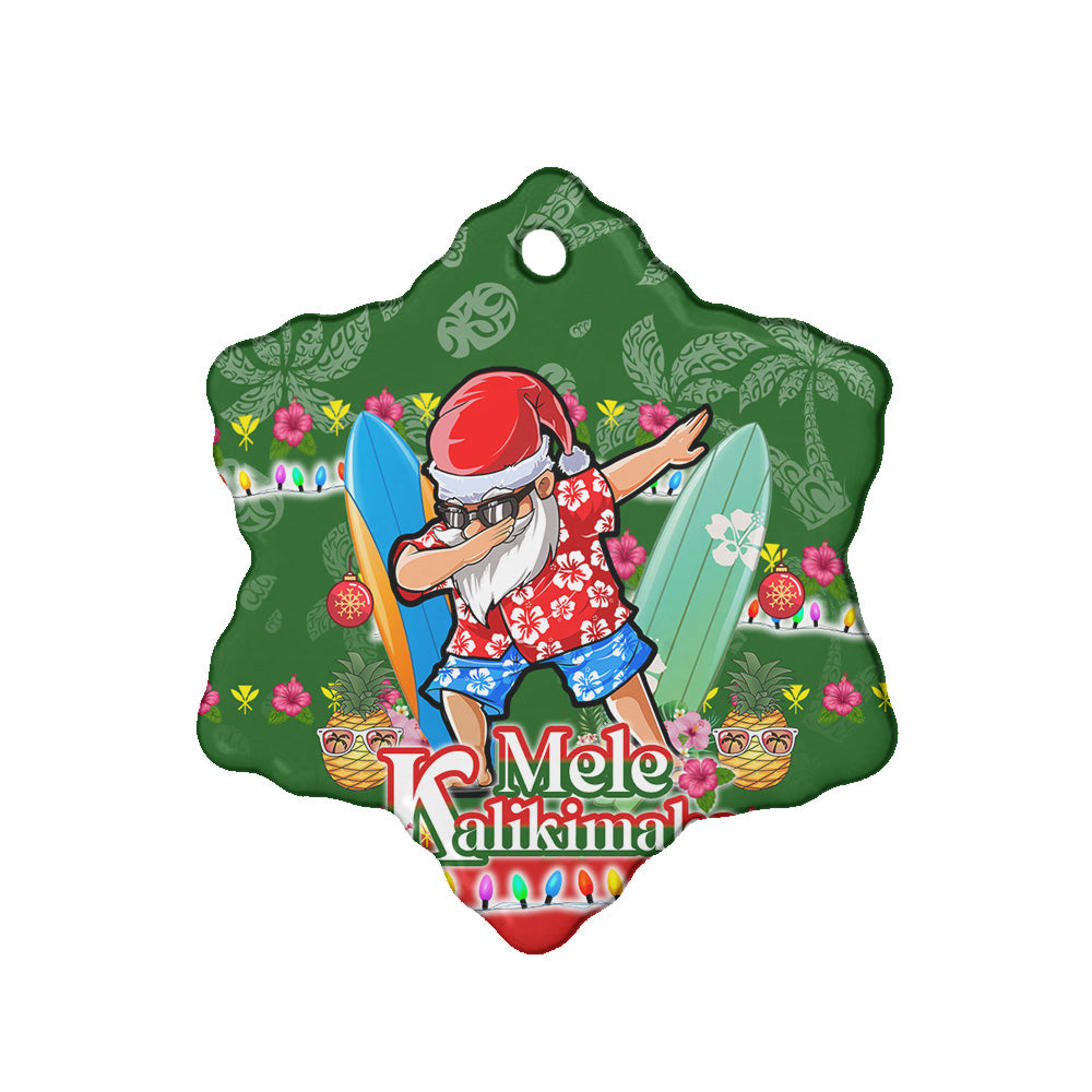 Hawaii Christmas Ceramic Ornament Mele Kalikimaka Dabbing Santa Christmas Style