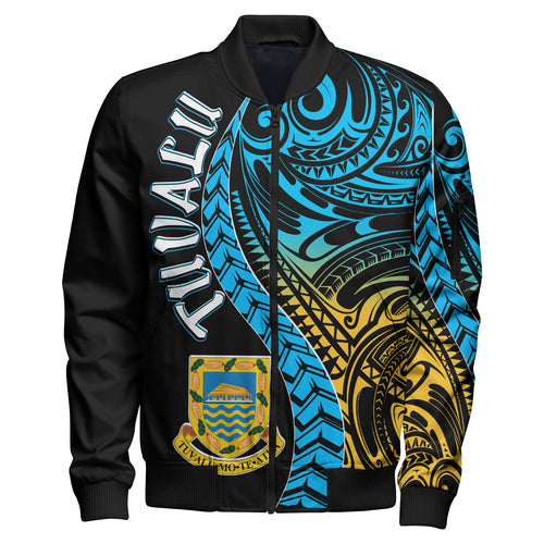 Tuvalu Polynesian Bomber Jacket - Tuvalu Day with Polynesian Pattern