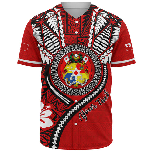 Tonga Baseball Shirt Custom Tribal Ngatu Pattern Circle Style