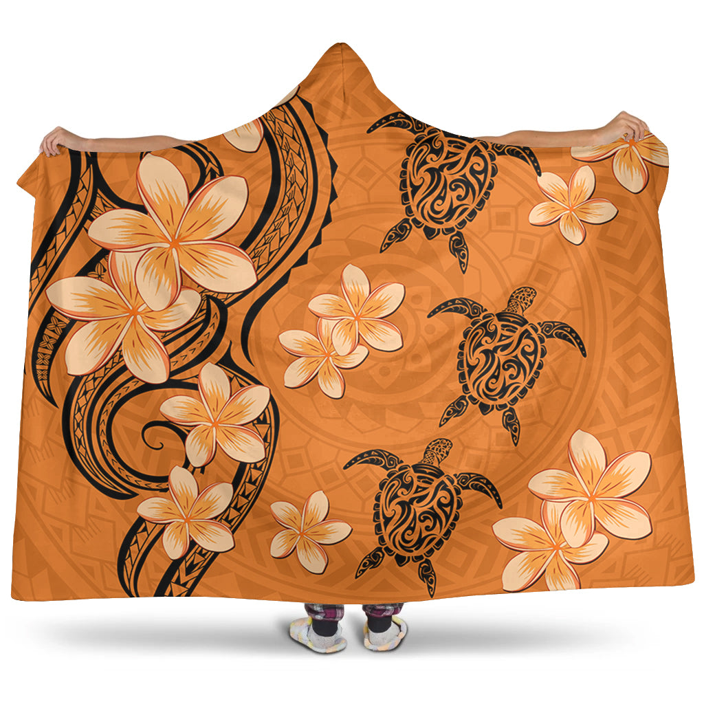 Hawaii Hooded Blanket Tribal Tattoo Polynesia Plumeria Flower