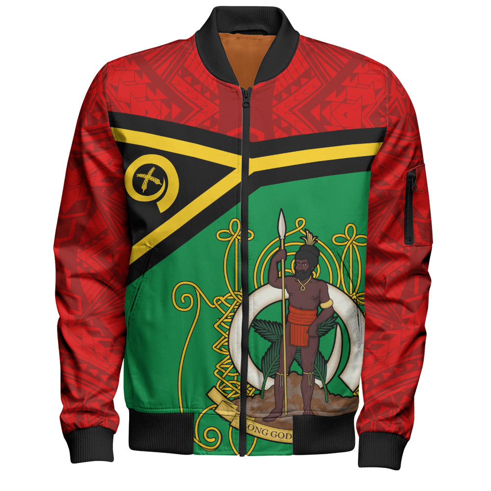 Vanuatu Bomber Jacket Melanesia Flag And Coat Of Arms