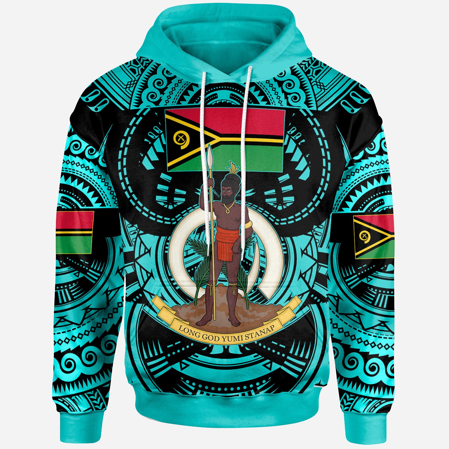 Vanuatu Hoodie - Vanuatu Polynesian Culture Pride Turquoise Hoodie