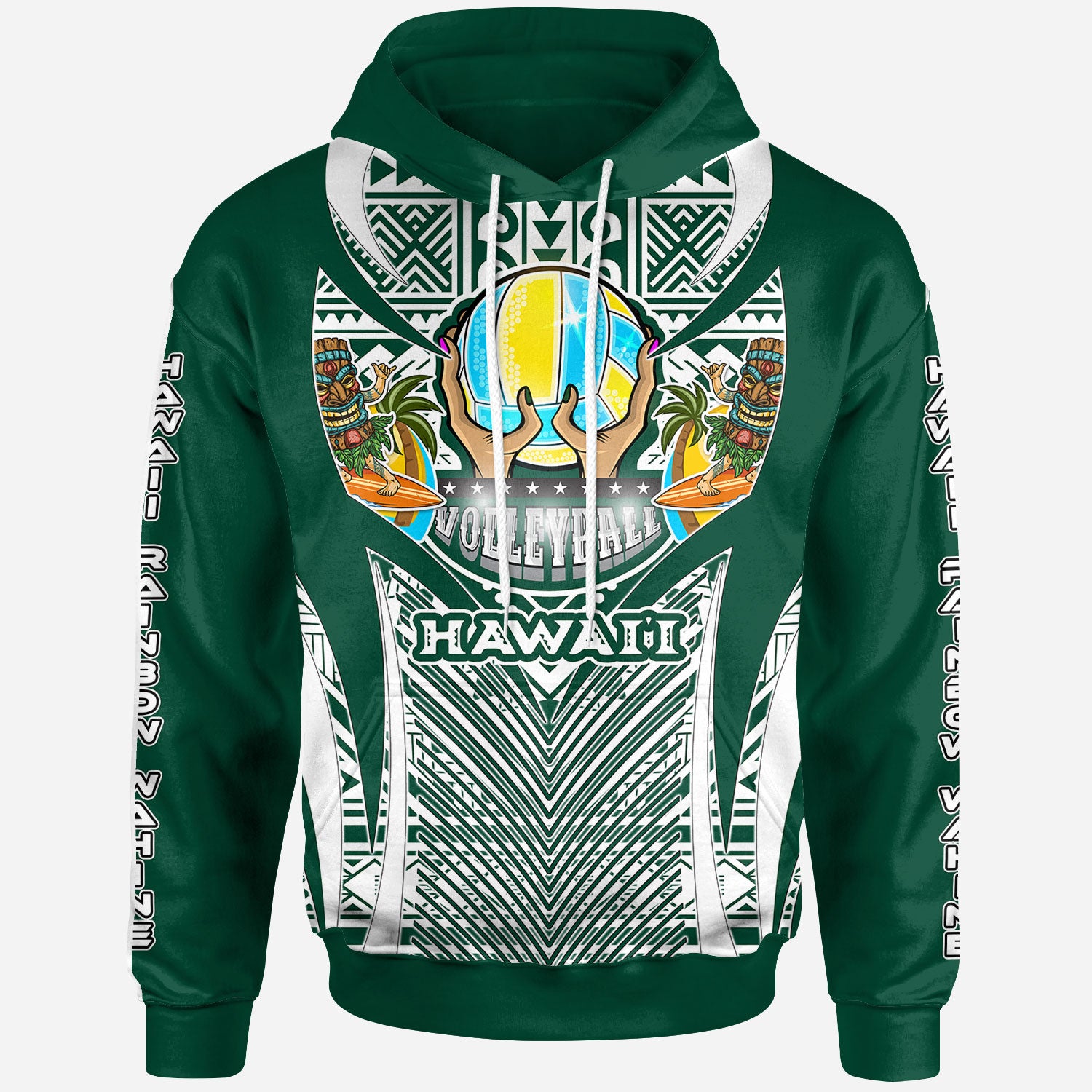 Hawaii Custom Hoodie - Hawaii Rainbow Wahine Volleyball Pride With Polynesian Culture Hoodie