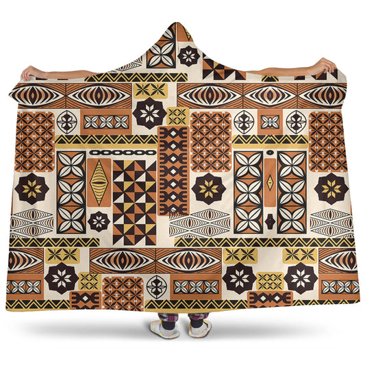 Tonga Hooded Blanket Ngatu Tapa Pattern