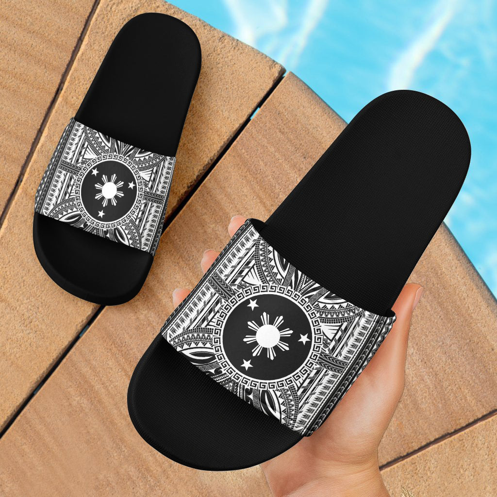 Philippines Filipinos Sun And Stars Tribal Tattoo Patterns Style Slide Sandals
