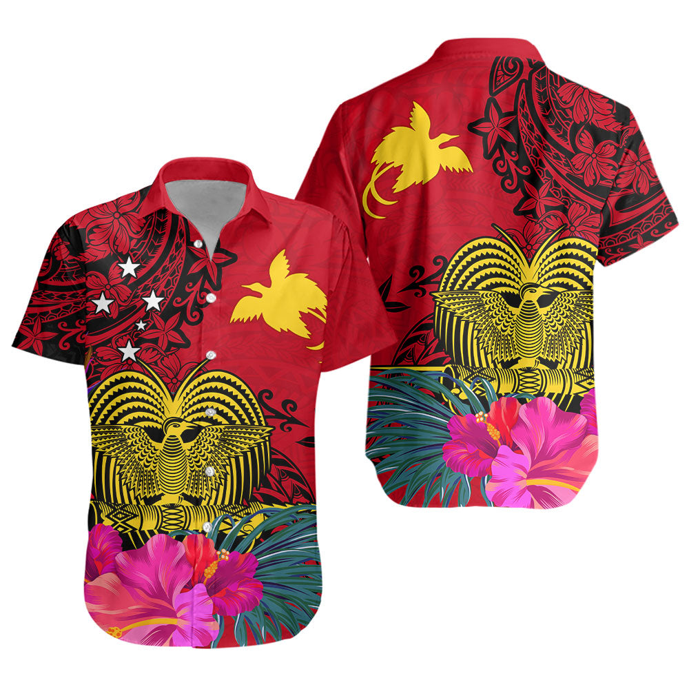 Papua New Guinea Short Sleeve Shirt Flag Tribal Tropical Style