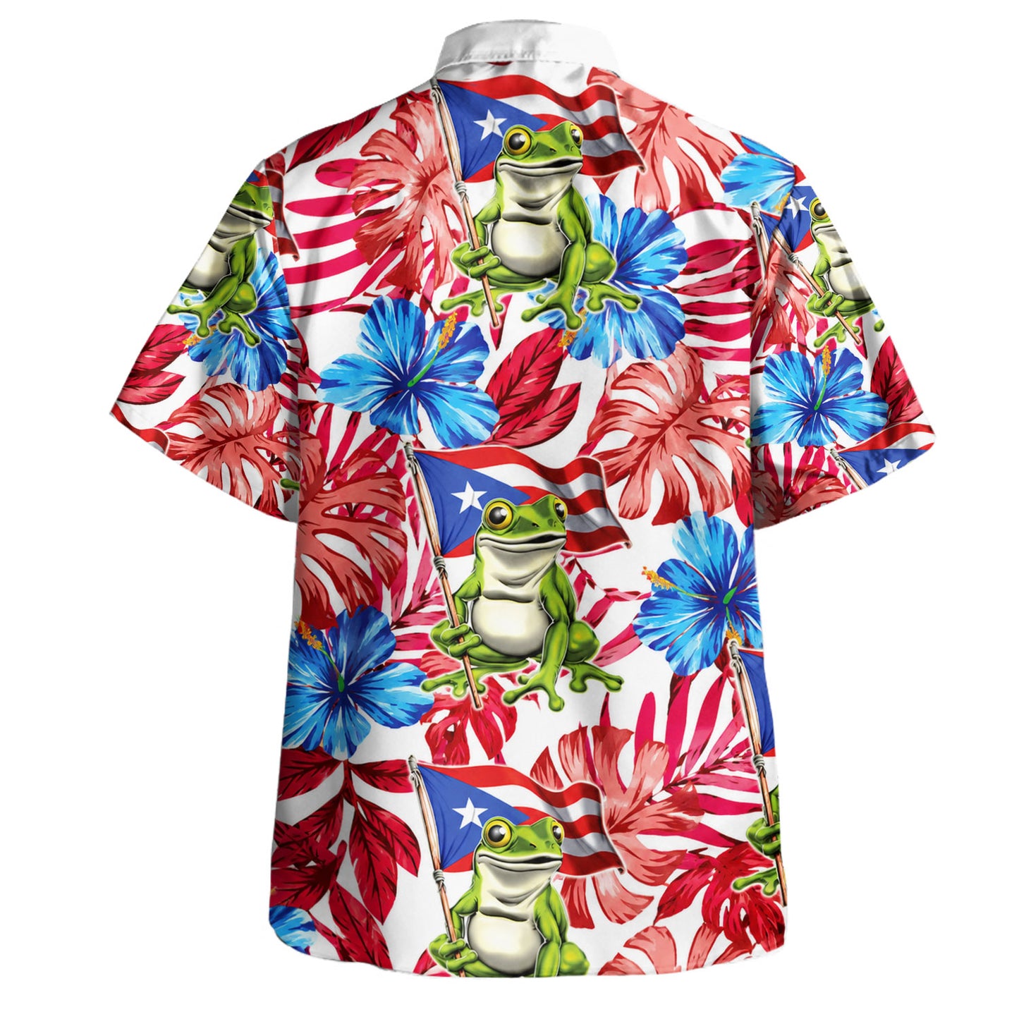 Puerto Rico Hawaiian Shirt Coqui Flag Hibiscus Carnival Style