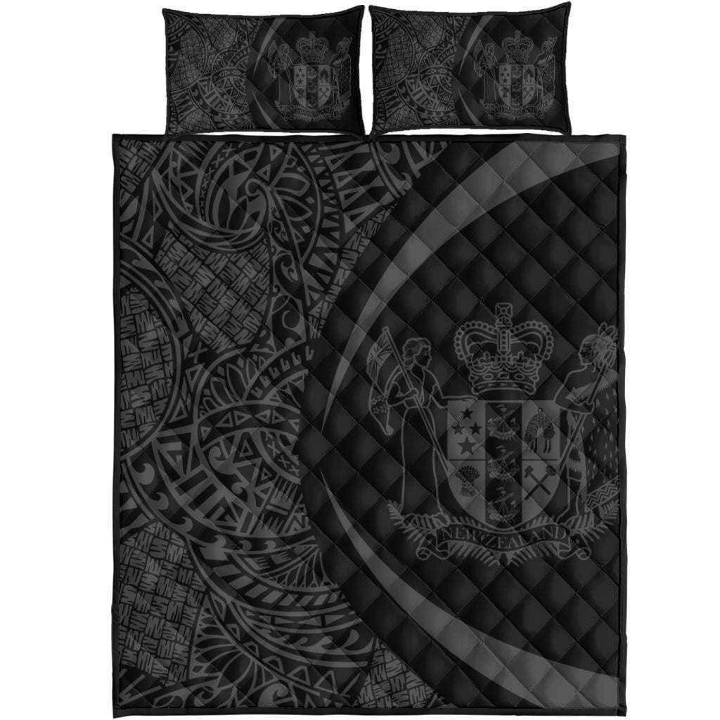 New Zealand Quilt Bed Set Lauhala Gray Circle Style