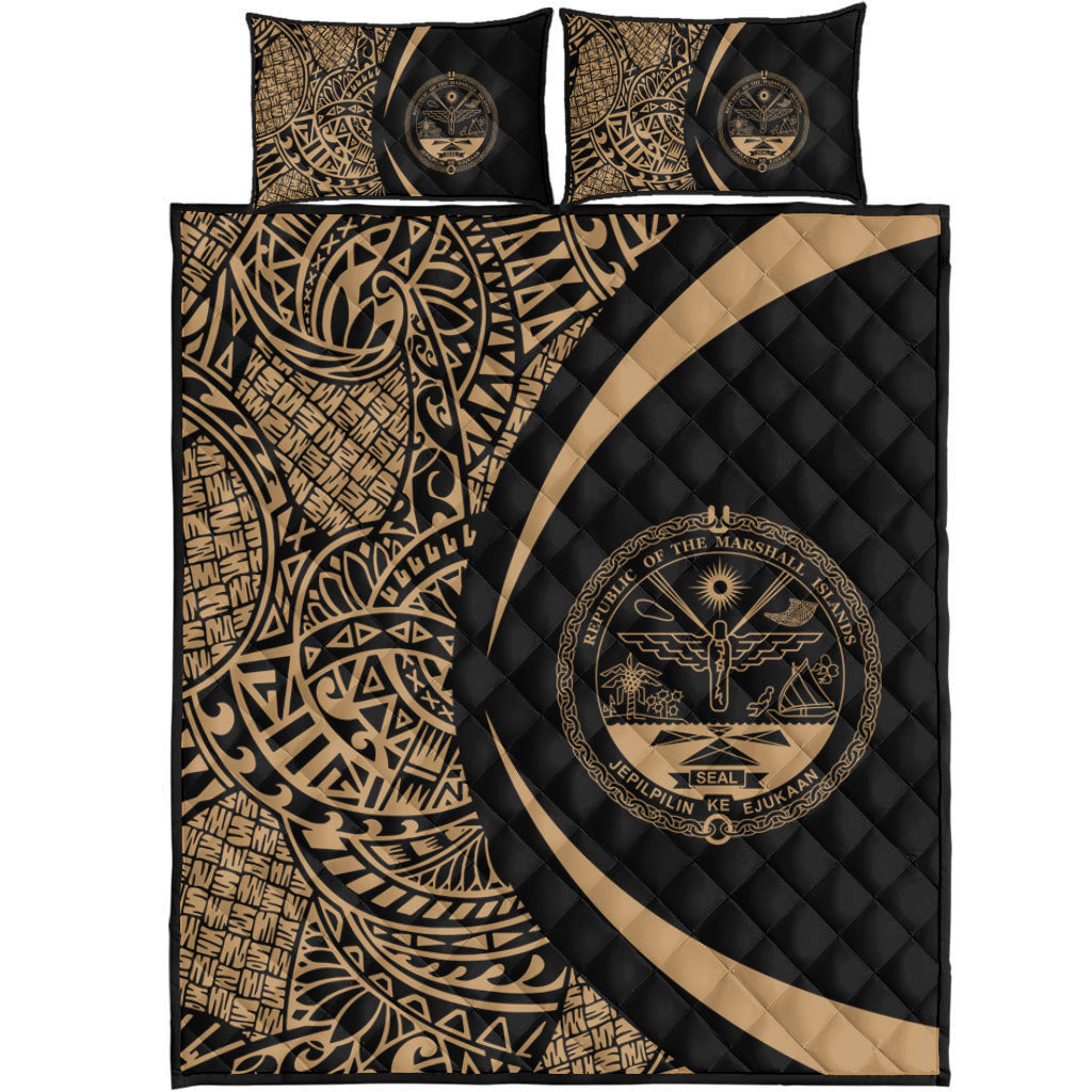 Marshall Islands Quilt Bed Set Lauhala Gold Circle Style