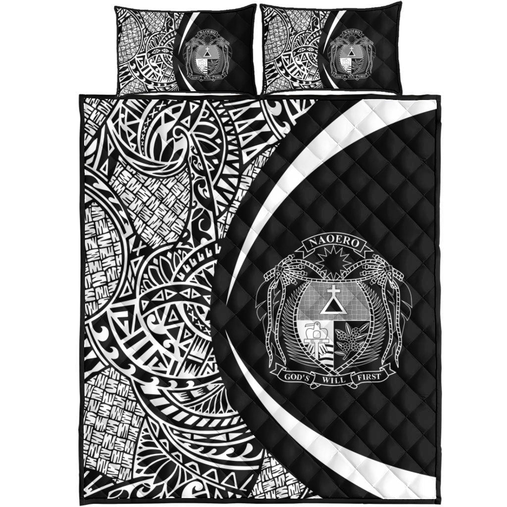 Nauru Quilt Bed Set Lauhala White Circle Style