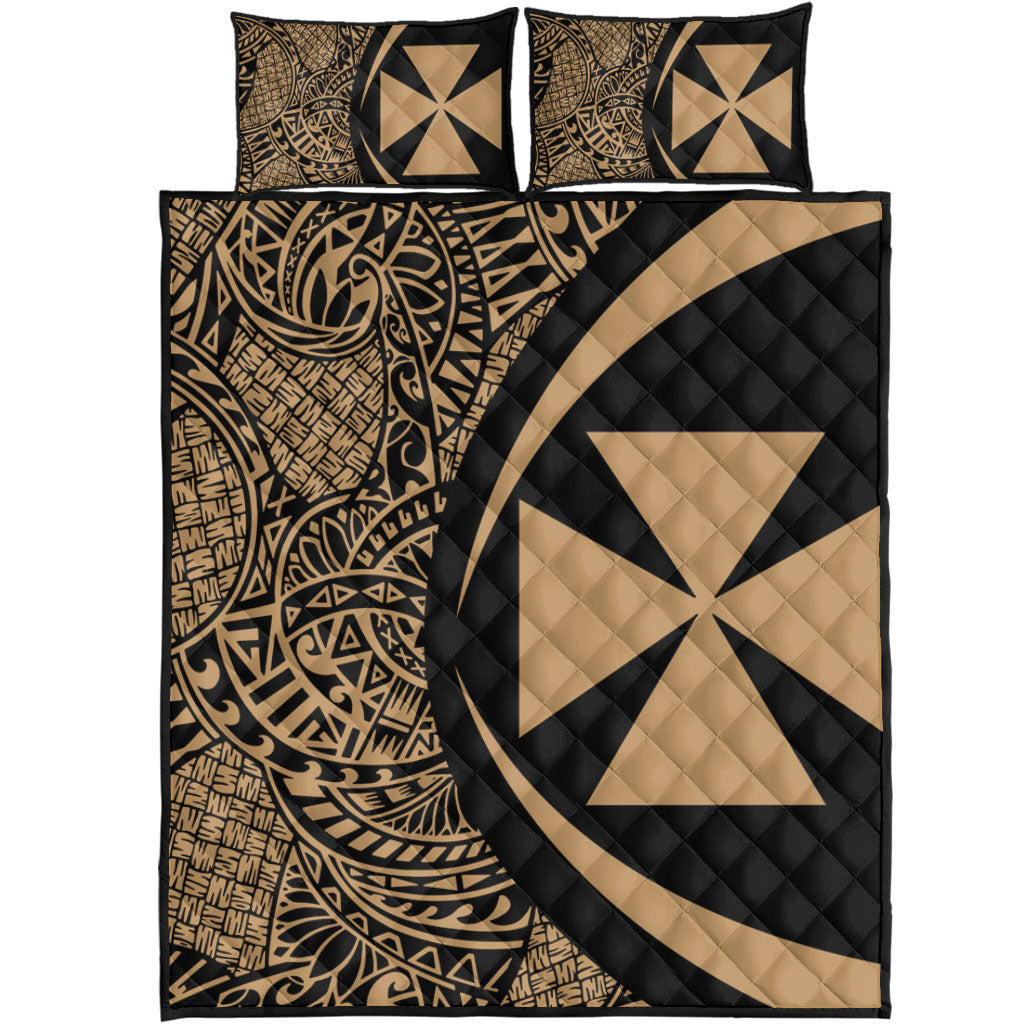 Wallis And Futuna Quilt Bed Set Lauhala Gold Circle Style