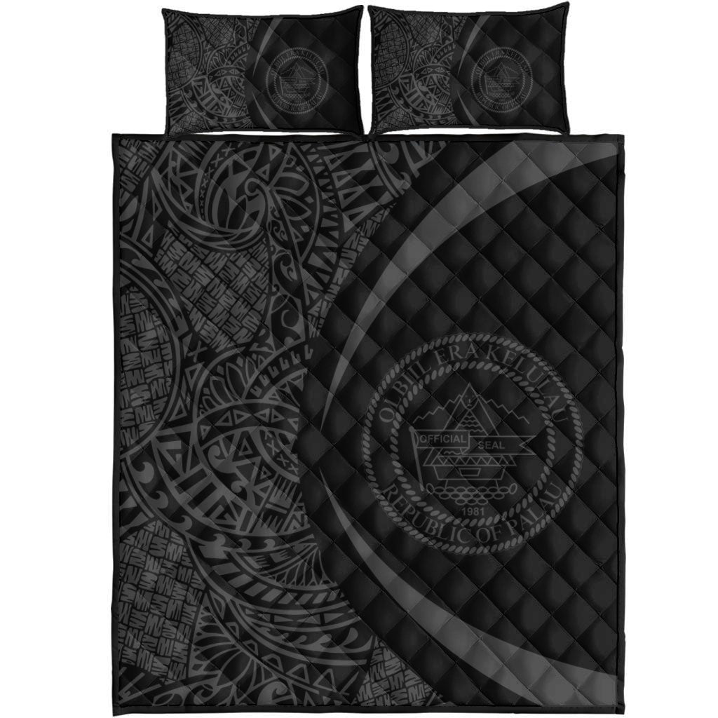 Palau Quilt Bed Set Lauhala Gray Circle Style