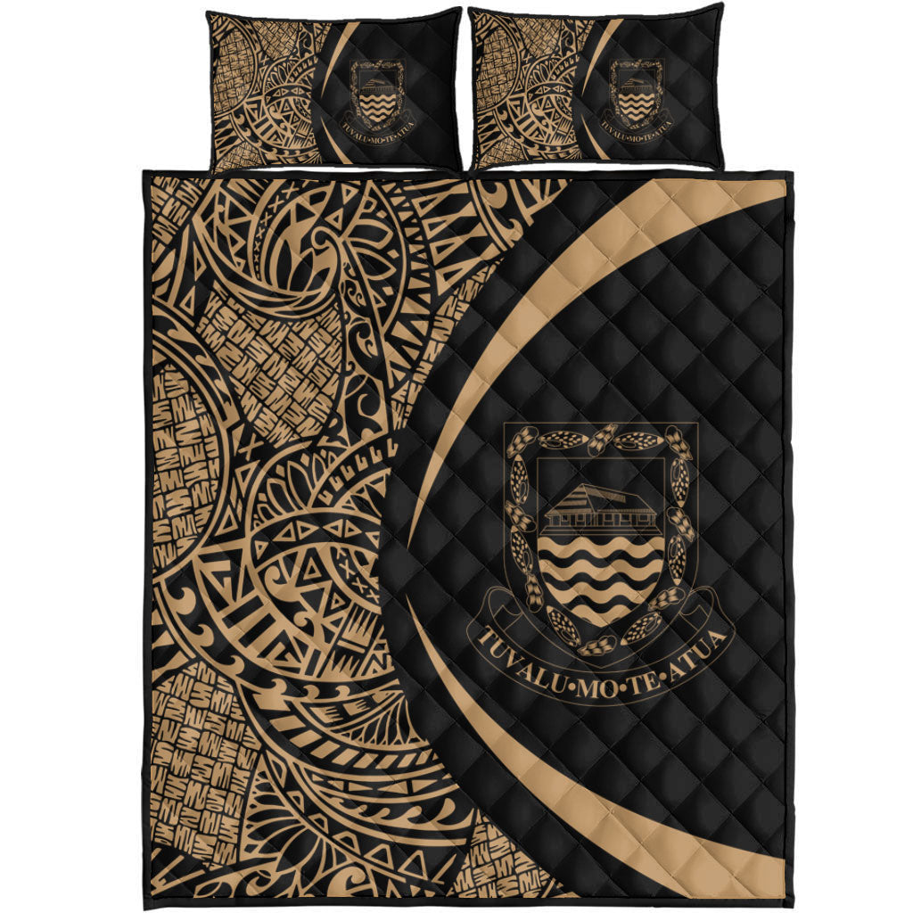 Tuvalu Quilt Bed Set Lauhala Gold Circle Style