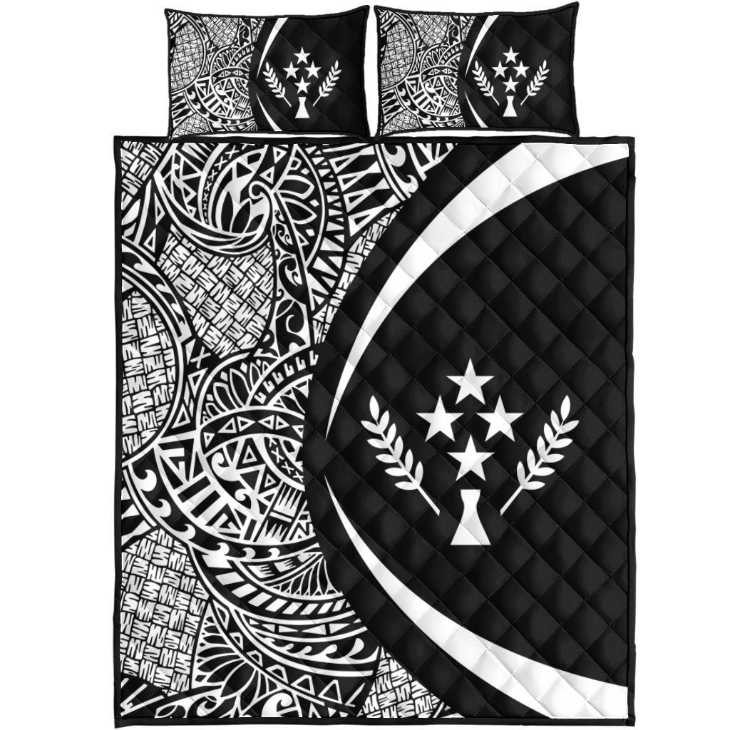 Kosrae Quilt Bed Set Lauhala White Circle Style