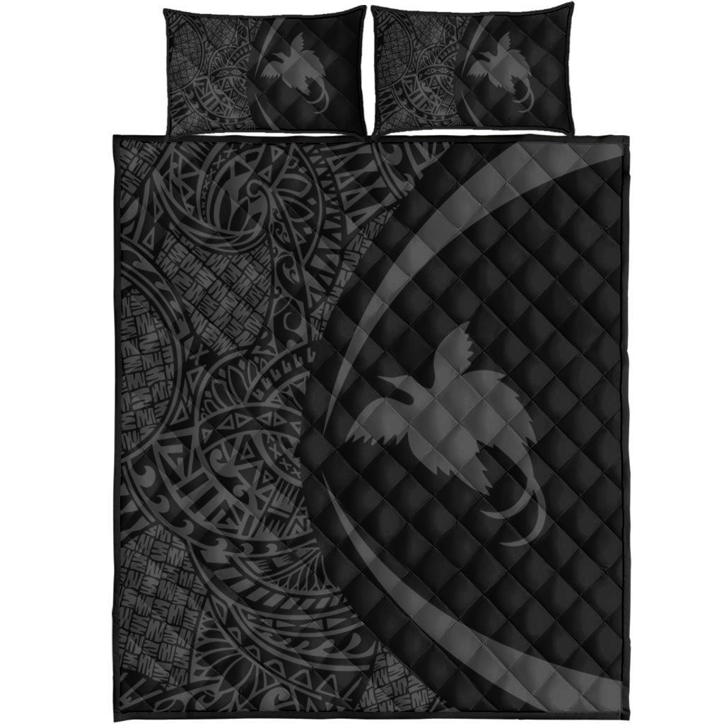 Papua New Guinea Quilt Bed Set Lauhala Gray Circle Style
