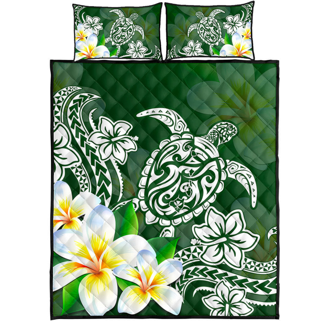 Hawaii Quilt Bed Set Polynesian Turtle Tattoo Plumeria Original Style