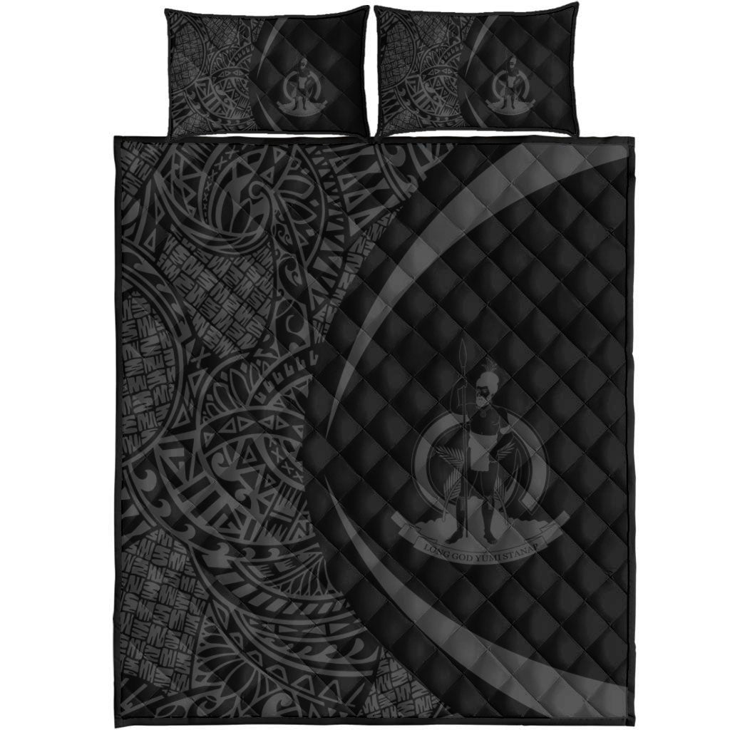 Vanuatu Quilt Bed Set Lauhala Gray Circle Style