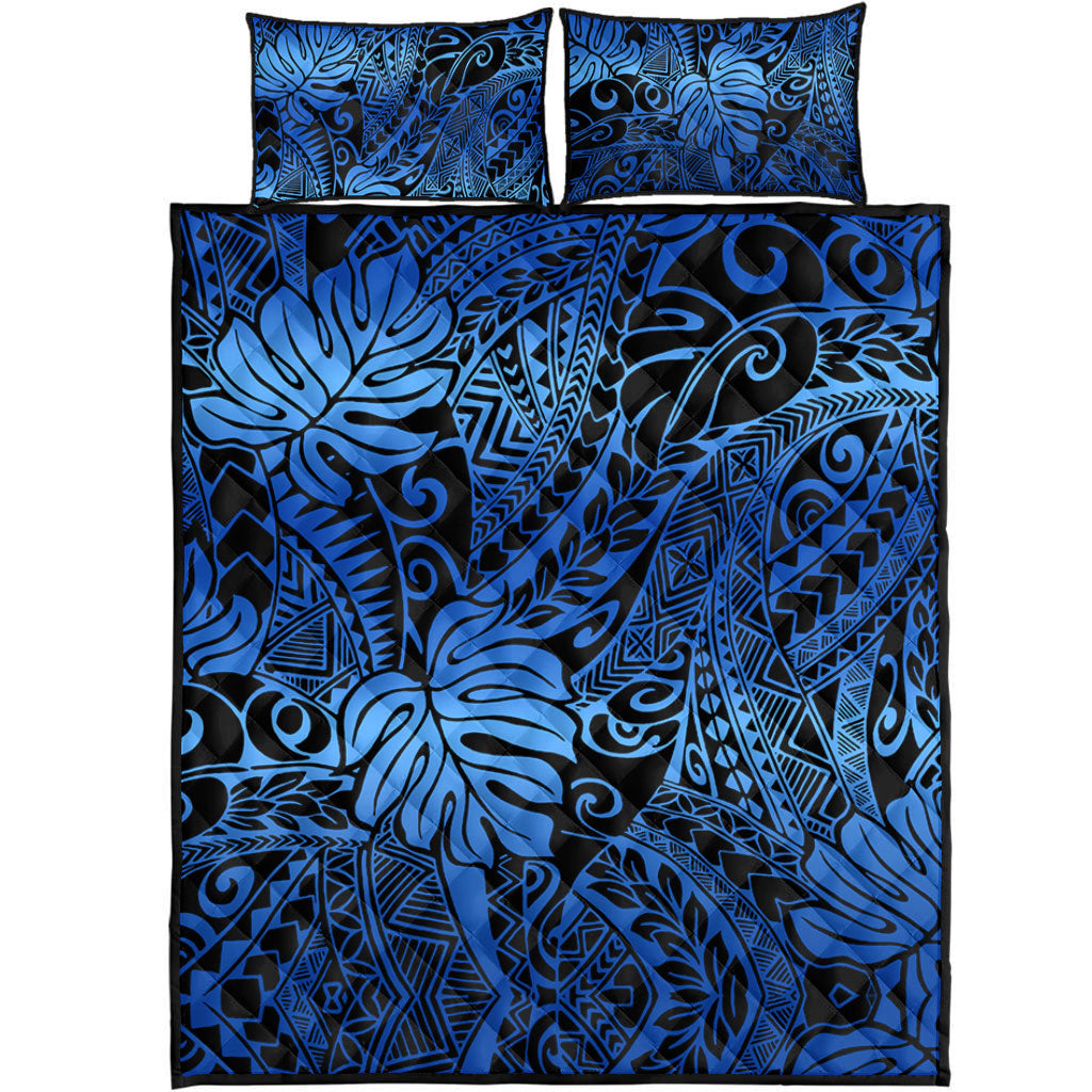 Hawaii Quilt Bed Set Tribal Polynesian Pattern Leaf