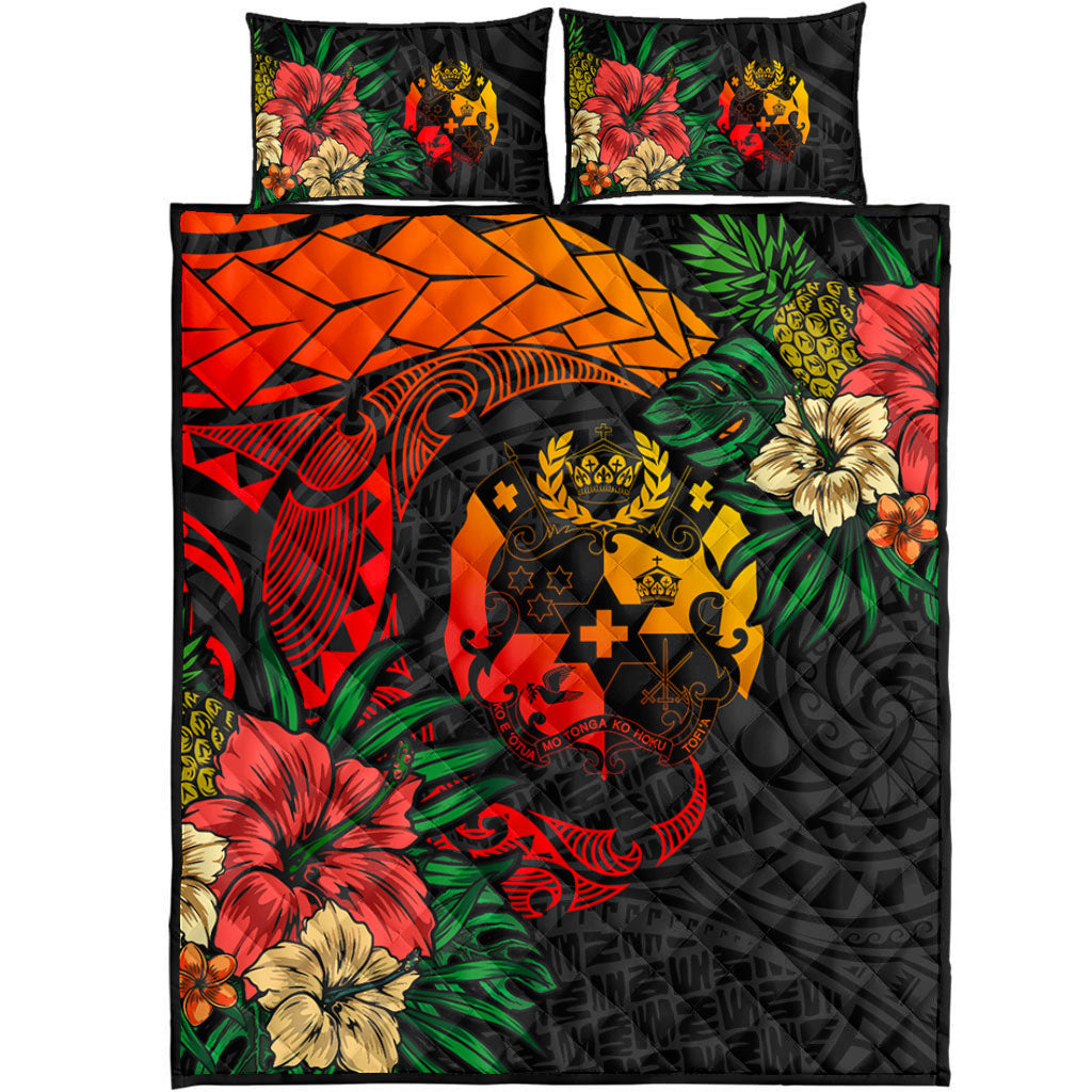 Tonga Quilt Bed Set Polynesian Coat Of Arms Tropical