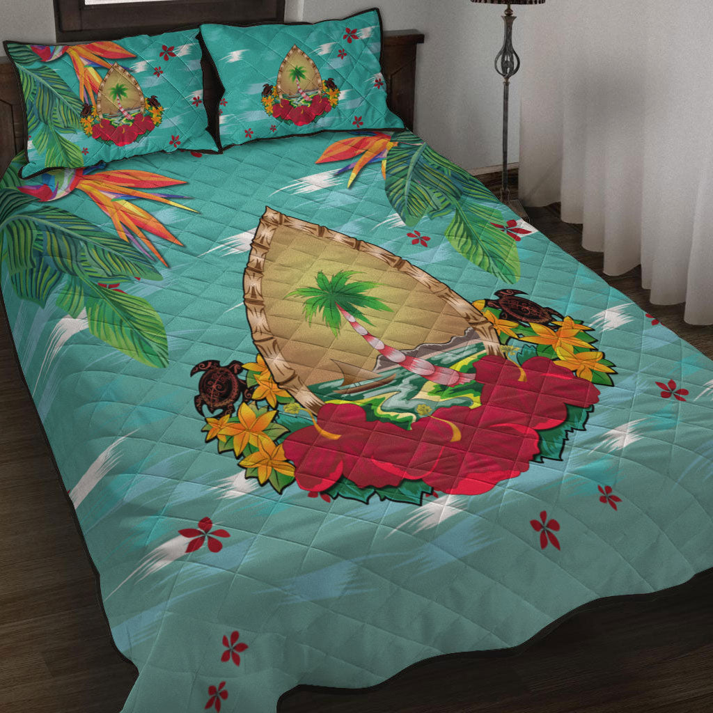 Guam Quilt Bed Set Latte Stones Hibiscus