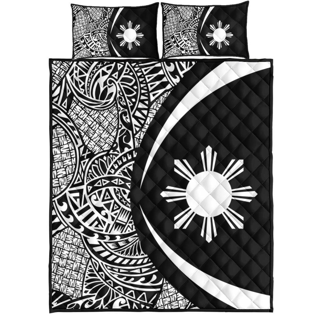 Philippines Filipinos Quilt Bed Set Lauhala White Circle Style