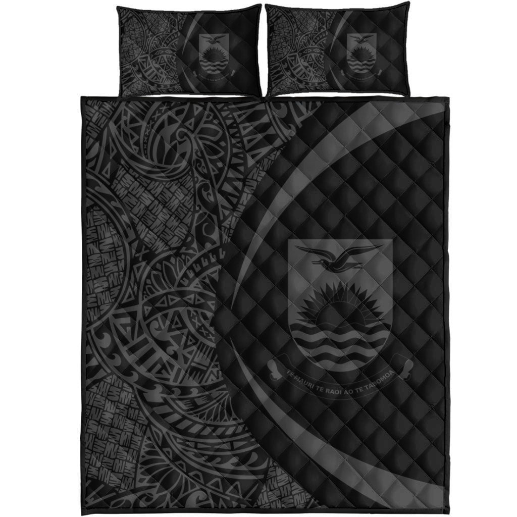 Kiribati Quilt Bed Set Lauhala Gray Circle Style